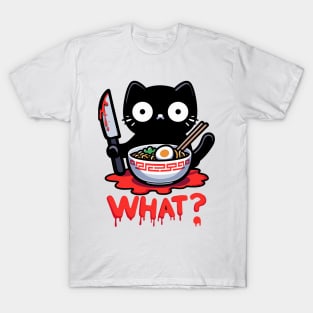 Spooky Lockdown Cat With Ramen T-Shirt